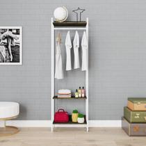 Estante Closet Arara 187x60cm 3 Prateleiras Active Yescasa Marrom/Carvalho Dark/Branca Estante Closet Arara 187x60cm 3 Prateleiras Active Yescasa Marrom/Carvalho Dark/Branca