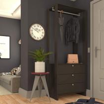 Estante Closet com 3 Gavetas e 1 Cabideiro - Grafite