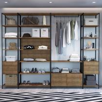 Estante Closet Industrial com 17 Nichos - Carvalho/Preto