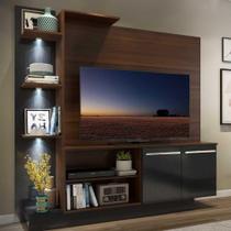 Estante Com 3 Leds Para Até 55 Fg3399 Madeirada/preta