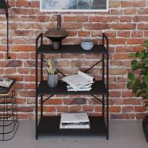 Estante com 3 Prateleiras 84x60x33cm Yon Preto Estante com 3 Prateleiras 84x60x33cm Yon Preto