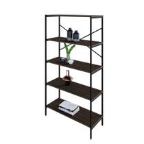 Estante com 5 Prateleiras Tub Nogal e Preta 80 cm