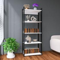 Estante Com Prateleiras De Madeira P Livros Sala Quarto Branca - Estilo e Funcionalidade para Seu Espaço AJLstore