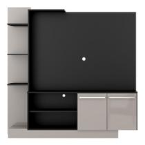 Estante com Suporte para TV até 55" Multimóveis Denver FG3069 Preta/Lacca Fumê Estante com Suporte para TV até 55" Multimóveis Denver FG3069 Preta/Lacca Fumê
