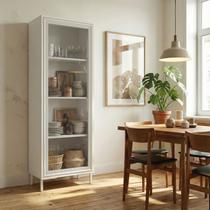 Estante Cristaleira 1 Porta de Vidro 3 Prateleiras 46,5cm Refresh BRV Móveis