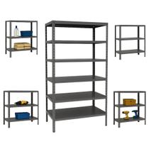 Estante De Aço 6 Prateleiras Multiuso 1,90x90x28 Reforçada Organizadora Para Casa Cozinha Quarto Escritório Loja Lavanderia Livros Oficina