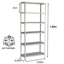 Estante de Aço com 06 Bandejas 30 cm (22/18) 1,980,920,30m AMAPA 11103