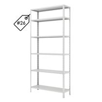 Estante de Aço com 6 Prateleiras Reguláveis Multiuso Cinza Chapa 26