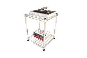 Estante De Aço Cromada Com 2 Prateleiras Rack Aramado 1025