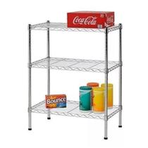 Estante de Aço Cromado 3 Prateleiras Ajustáveis