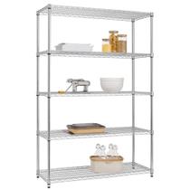 Estante De Aço Cromado 5 Prateleiras 90x181x35 Rack Aramado Estante De Aço Cromado 5 Prateleiras 90x181x35 Rack Aramado