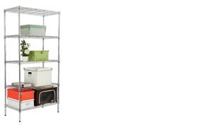 Estante De Aço Cromado 5 Prateleiras Rack Aramado C Rodinhas - 5P9035180 / ROPP