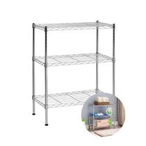 Estante de Aço Cromado com 3 pratelerias ajustáveis 60x76x35