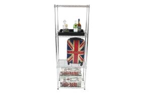 Estante De Aço Cromado Com 4 Prateleiras Rack Aramados 1011 Estante De Aço Cromado Com 4 Prateleiras Rack Aramados 1011