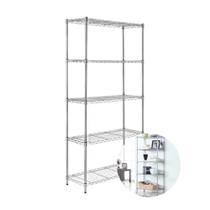 Estante de Aço Cromado com 5 Prateleiras Ajustáveis 60x35x175