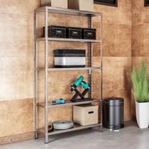 Estante de Aço Galvanizada 5 Prateleiras Bandejas Multiuso Resistente Dura+ Estante de Aço Galvanizada 5 Prateleiras Bandejas Multiuso Resistente Dura+