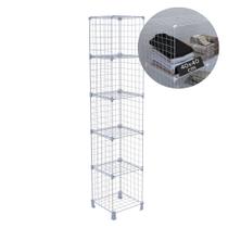 Estante de Aço Organizadora Multiuso 5 Nichos 40x40 para Roupas Livros Discos de Vinil LPs Prateleira de Aço Vertical Branco