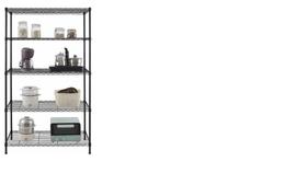 Estante De Aço Preta 5 Prateleiras Rack Aramado - 5P9035180P Estante De Aço Preta 5 Prateleiras Rack Aramado - 5P9035180P