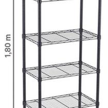 Estante De Aco Preto 6 Prateleiras 180x60x35cm 300 Kg Spaceo