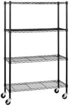 Estante de armazenamento Amazon Basics 4-Shelf Black Metal