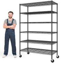 Estante de Armazenamento Romorgniz 208x114x46cm 6 Níveis com Rodas Estante de Armazenamento Romorgniz 208x114x46cm 6 Níveis com Rodas