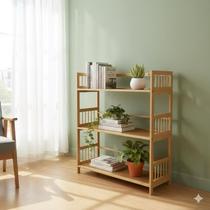 Estante de Bambu com 3 Prateleiras Exclusivo Elexa Estante de Bambu com 3 Prateleiras Exclusivo Elexa