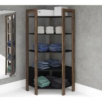 Estante De Canto Closet Multiuso AZ1020 Preto Nogal Tecno Mobili