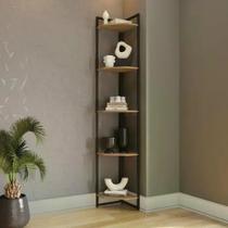 Estante de Canto Industrial com 4 Nichos - Freijó/Preto Estante de Canto Industrial com 4 Nichos - Freijó/Preto