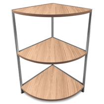 Estante De Canto Tripla Colby Madeira/Aço