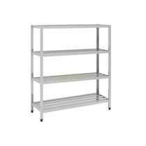 Estante de Inox Gradeada 4 Planos 120x42x155cm FRNEG12 Estante de Inox Gradeada 4 Planos 120x42x155cm FRNEG12