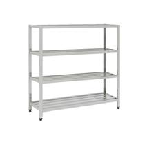 Estante de Inox Gradeada 4 Planos 190x42x155cm FRNEG19 Estante de Inox Gradeada 4 Planos 190x42x155cm FRNEG19