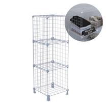 Estante de Livro Disco de Vinil LPs 3 Nichos 40x40cm Prateleira Aramada de Aço Multiuso Branco