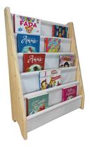 Estante De Livro Infantil Montessoriano Madeira 5 Bolsos