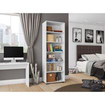 Estante De Livro Office Com 5 Prateleiras Branco - Móveis Leão Estante De Livro Office Com 5 Prateleiras Branco - Móveis Leão