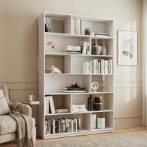 Estante de Livros 120CMX187,5cm 5 Prateleiras 12 Nichos em Euforia Branco Yescasa Estante de Livros 120CMX187,5cm 5 Prateleiras 12 Nichos em Euforia Branco Yescasa