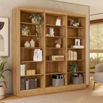Estante de Livros 184,5CMX183CM Kit 3 Estantes 5 Prateleiras Office Marrom/Freijó Toq Estante de Livros 184,5CMX183CM Kit 3 Estantes 5 Prateleiras Office Marrom/Freijó Toq