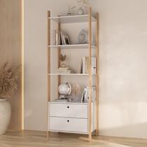 Estante de Livros 63,6cmx183cm Livreiro Office com 3 Prateleiras com 2 Gavetas Essenza