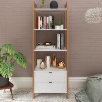 Estante de Livros 65CMX184,7cm 2 Gavetas Embaixo Haia Yescasa Branco/Amêndoa