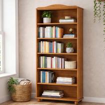 Estante de Livros 85CMX190CM Pés em Madeira Maciça Rústica 100% Madeira Maciça 5 Prateleiras Escritório e Sala Linha Rubi Marrom/Freijó Estante de Livros 85CMX190CM Pés em Madeira Maciça Rústica 100% Madeira Maciça 5 Prateleiras Escritório e Sala Linha Rubi Marrom/Freijó