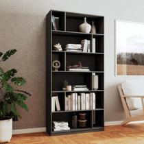 Estante de Livros 90cmx187,5cm 5 Prateleiras 12 Nichos Euforia Preto YesCasa