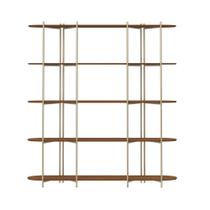Estante de Livros Enya 180 cm 5 Prateleiras, Aço Carbono e MDF Estante de Livros Enya 180 cm 5 Prateleiras, Aço Carbono e MDF