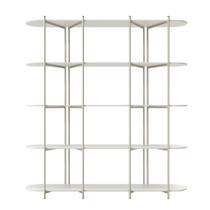 Estante de Livros Enya 180 cm 5 Prateleiras, Aço Carbono e MDF
