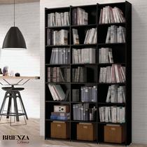 Estante de Livros Escritório 21 Nichos Livreiro Montenegro Preto Brienza Decor