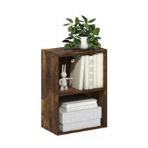 Estante de livros Furinno Luder, prateleira aberta de 2 camadas, Amber Pine