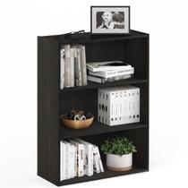 Estante de livros Furinno Pasir, prateleira aberta de 3 camadas Blackwood