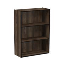 Estante de livros Furinno Pasir, prateleira aberta de 3 camadas Columbia Walnut