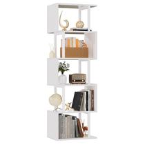 Estante de livros Furologee White Geometric 6 camadas em forma de S