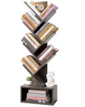 Estante de livros Hoctieon de 6 camadas com gaveta cinza para escritório doméstico