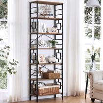 Estante de livros HOMISSUE Tall Industrial 7 Tier Metal Brown Estante de livros HOMISSUE Tall Industrial 7 Tier Metal Brown