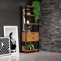 Estante de Livros Industrial 100% MDF 73cmx185cm 2 Gavetas